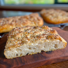 Load image into Gallery viewer, Organic Sourdough Focaccia with &quot;everything bagel&quot; seasoning
