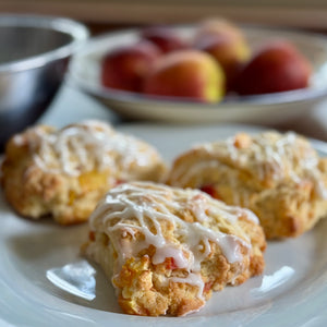 Fresh Peach Cobbler Scones