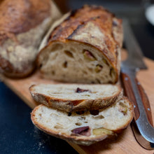 Load image into Gallery viewer, Olive Herb Sourdough Tin Loaf
