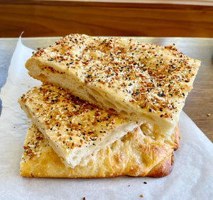 Organic Sourdough Focaccia with "everything bagel" seasoning